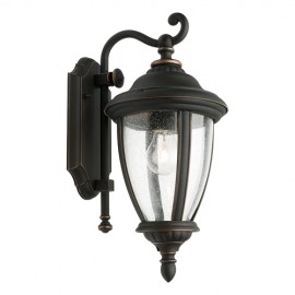 Cougar-Oxford 1lt 60W E.S. Exterior Wall Light - Black / Bronze